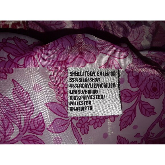 I.C.E. Women's Blazer Size 12 Tweed Lined Jacket Pink and Red Fringed Patterned - Picture 11 of 12